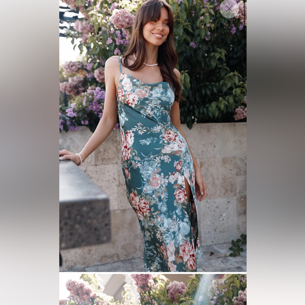 Petal and pup midi dress with slit